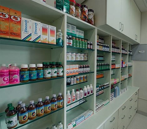 Pharmacy services at Diha Clinic, Nanganallur, Chennai, offering medicines and healthcare products.