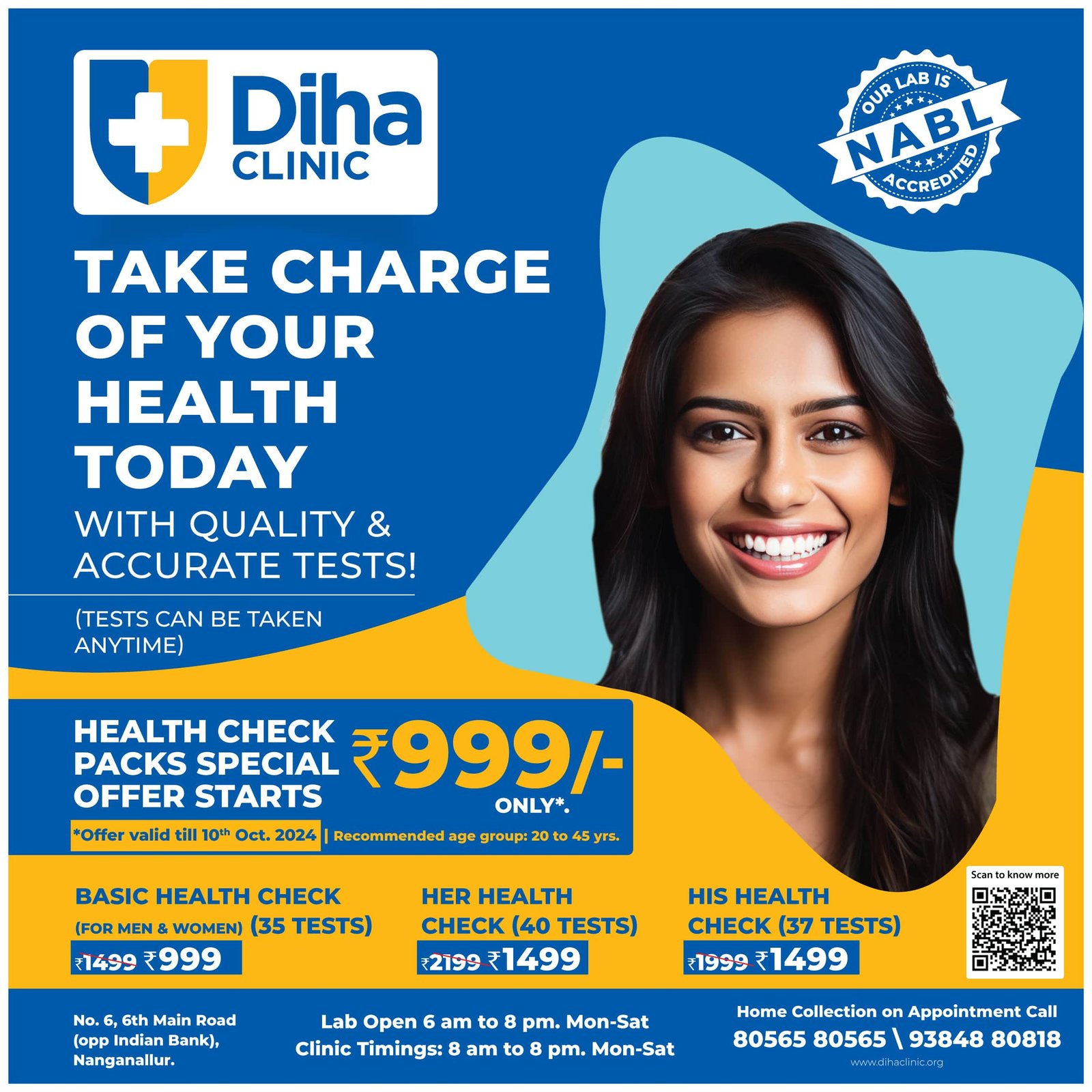 Special Offer on Health Checkups at Diha Clinic, Nanganallur, Chennai