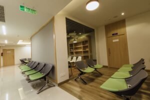 Modern waiting lounge at Diha Clinic, Nanganallur for a comfortable patient experience