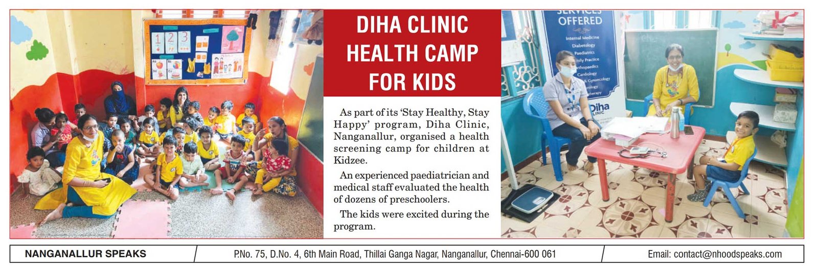 Nanganallur Health Camp - Diha Clinic, Nanganallur, Chennai